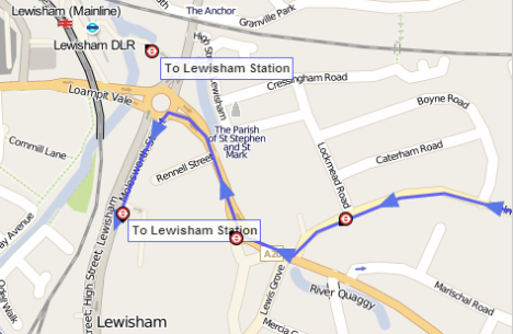 Lewisham terminus of the 108 route from 1 March 2014